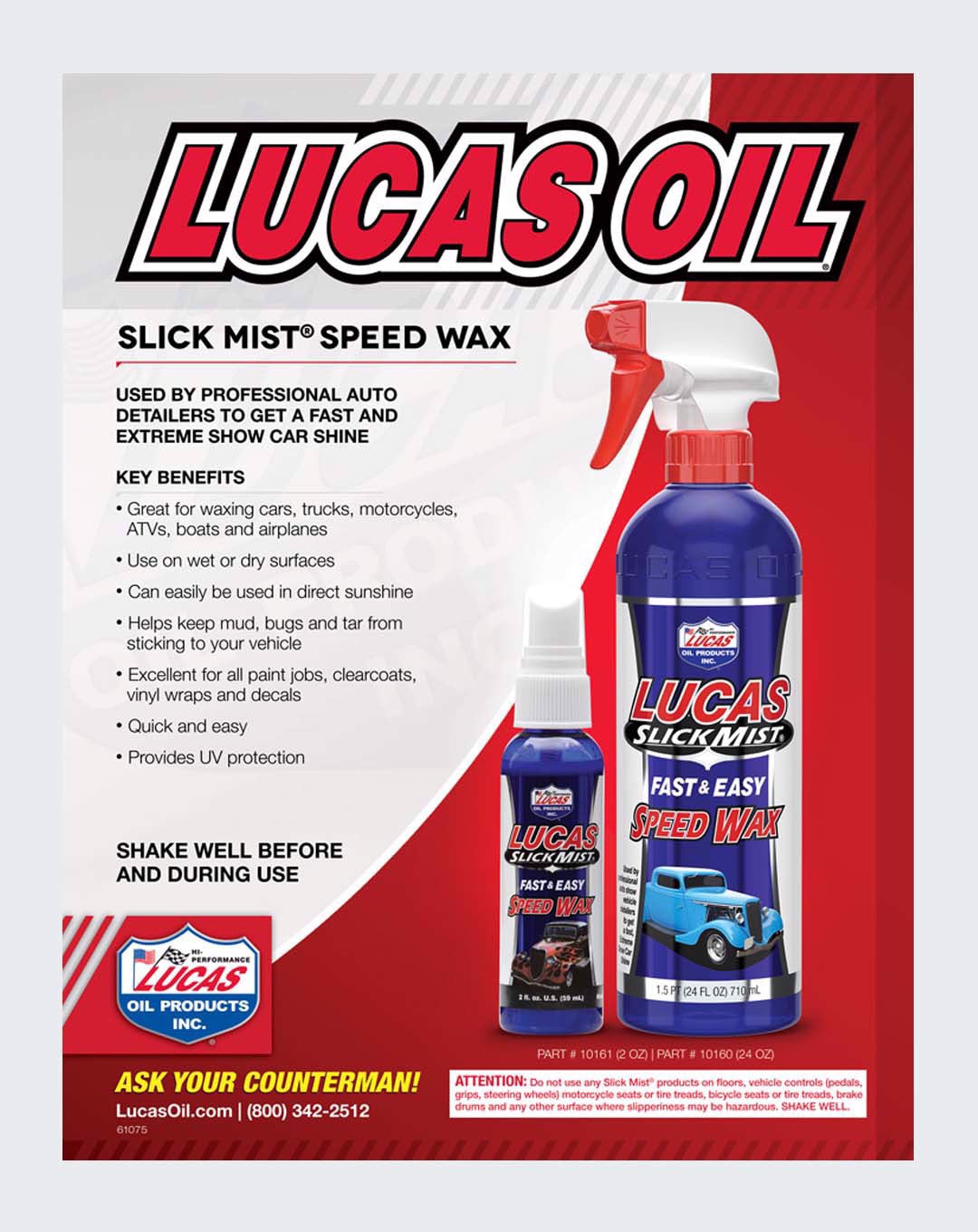 LUCAS OIL- SLICK MIST SPEED WAX 24 Fl Oz - 10160