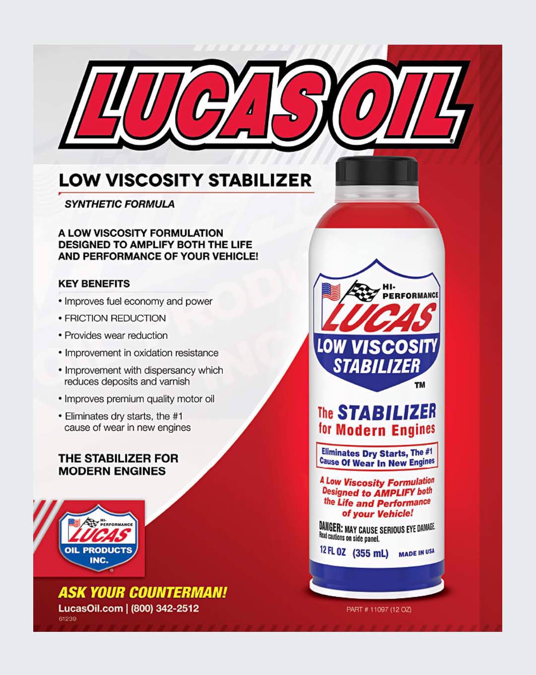 Lucas Oil Low Viscosity Stabilizer 12oz 11097