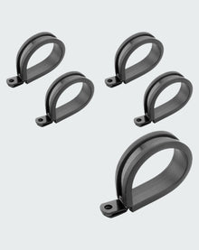 PROFLOW PFE158-20BK CUSHIONED P-CLAMP 28.5MM BLACK 5 PACK