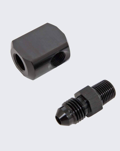 Snow Performance 1/8in NPT female to 4AN male low-profile elbow nozzle holder SNO-809-BRD