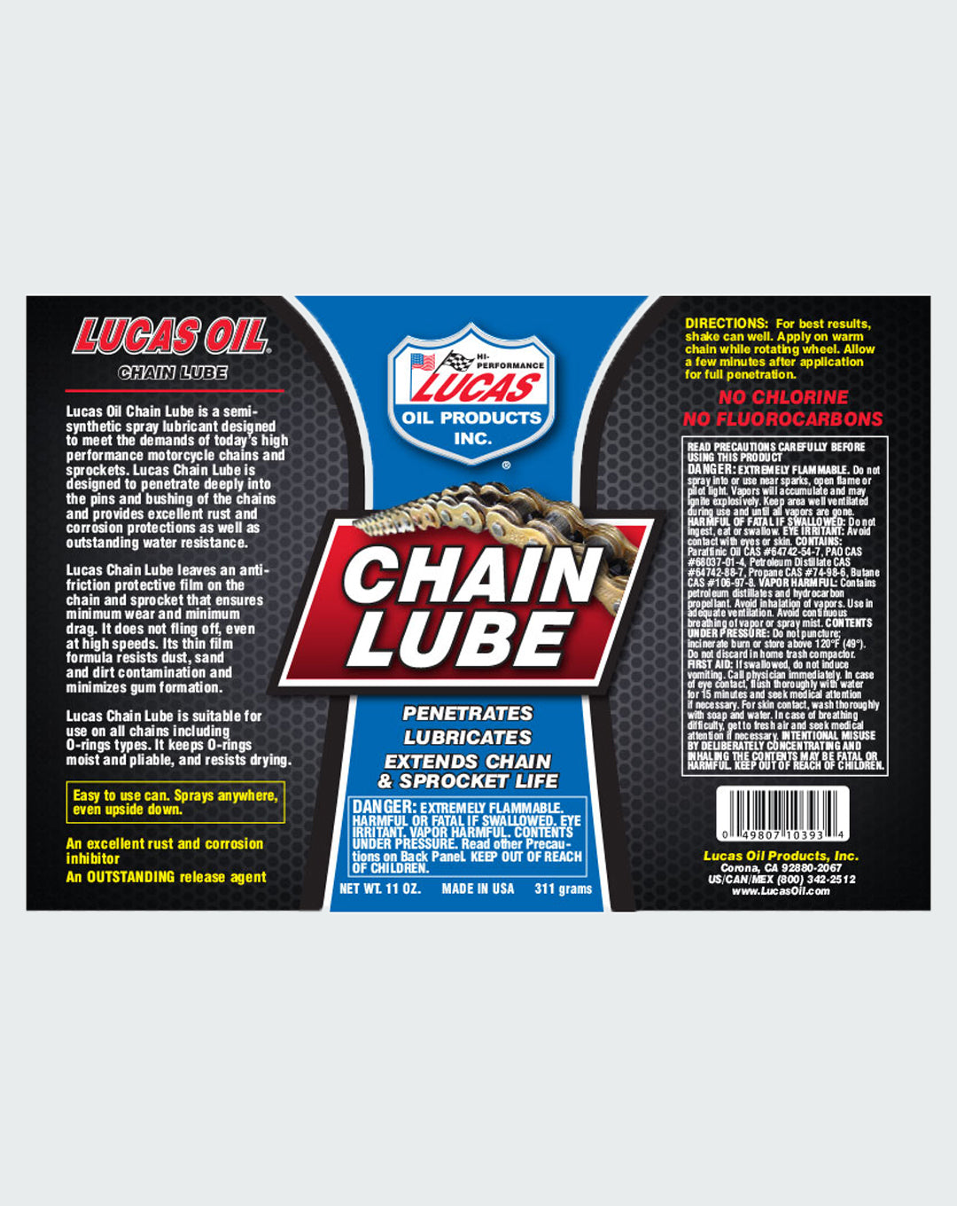 Lucas Oil Chain Lube Aerosol 11 Ounce 10393