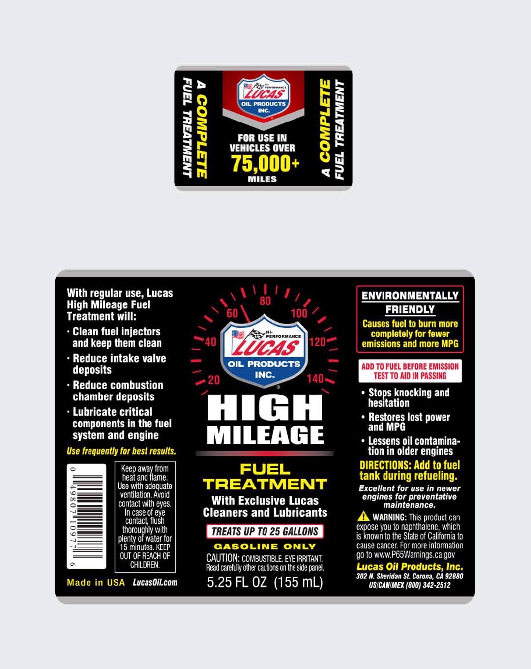 LUCAS OIL- HIGH MILEAGE FUEL TREATMENT 5.25 OUNCE - 10977