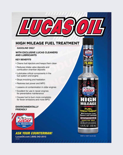 LUCAS OIL- HIGH MILEAGE FUEL TREATMENT 5.25 OUNCE - 10977
