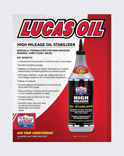 Lucas Oil High Mileage Oil Stabilizer 1 Quart 10118