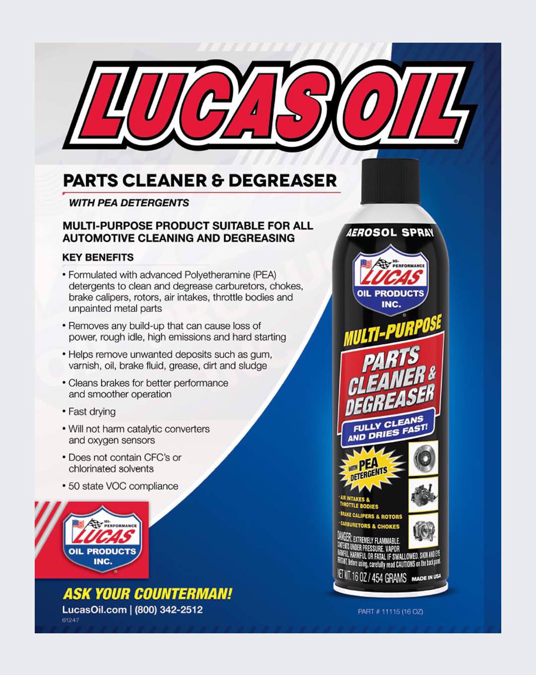 Lucas Oil Multi-Purpose Parts Cleaner & Degreaser 16oz 11115