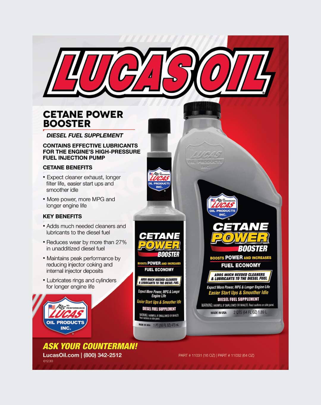 Lucas Oil Cetane Power Booster for Diesel 16 Ounce 11031