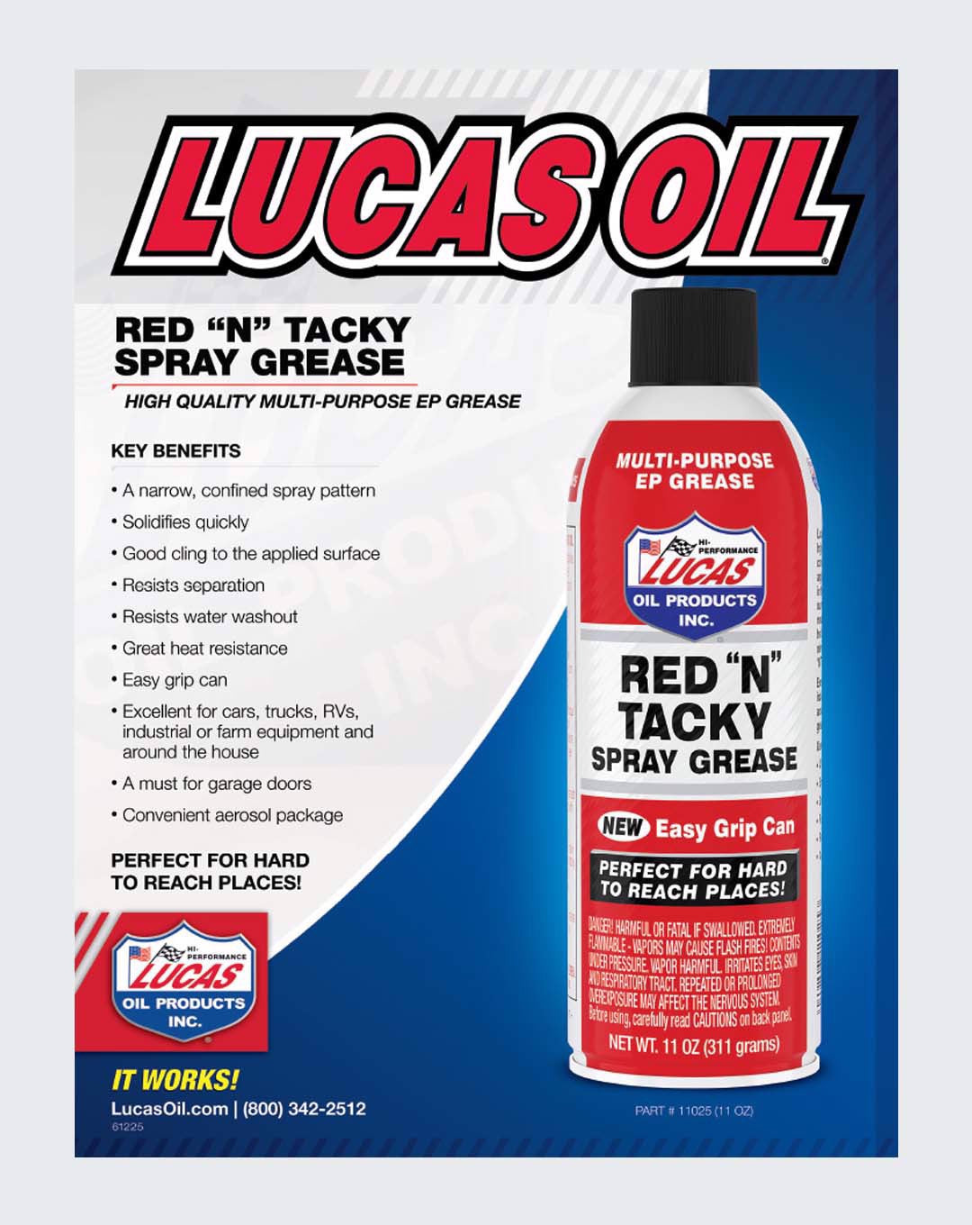 Lucas Oil Red and Tacky Grease Spray 11oz 11025