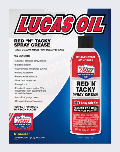 Lucas Oil Red and Tacky Grease Spray 11oz 11025