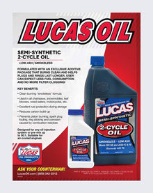 LUCAS OIL- SEMI-SYNTHETIC 2-CYCLE OIL 2.6 OUNCE - 10058
