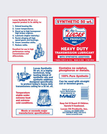 LUCAS OIL - SYNTHETIC 50 WT TRANS LUBRICANT 1 GALLON - 10146