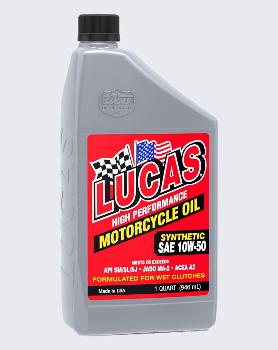 LUCAS OIL - SYNTHETIC SAE 10W-50 MOTORCYCLE OIL 1 QUART - 10716