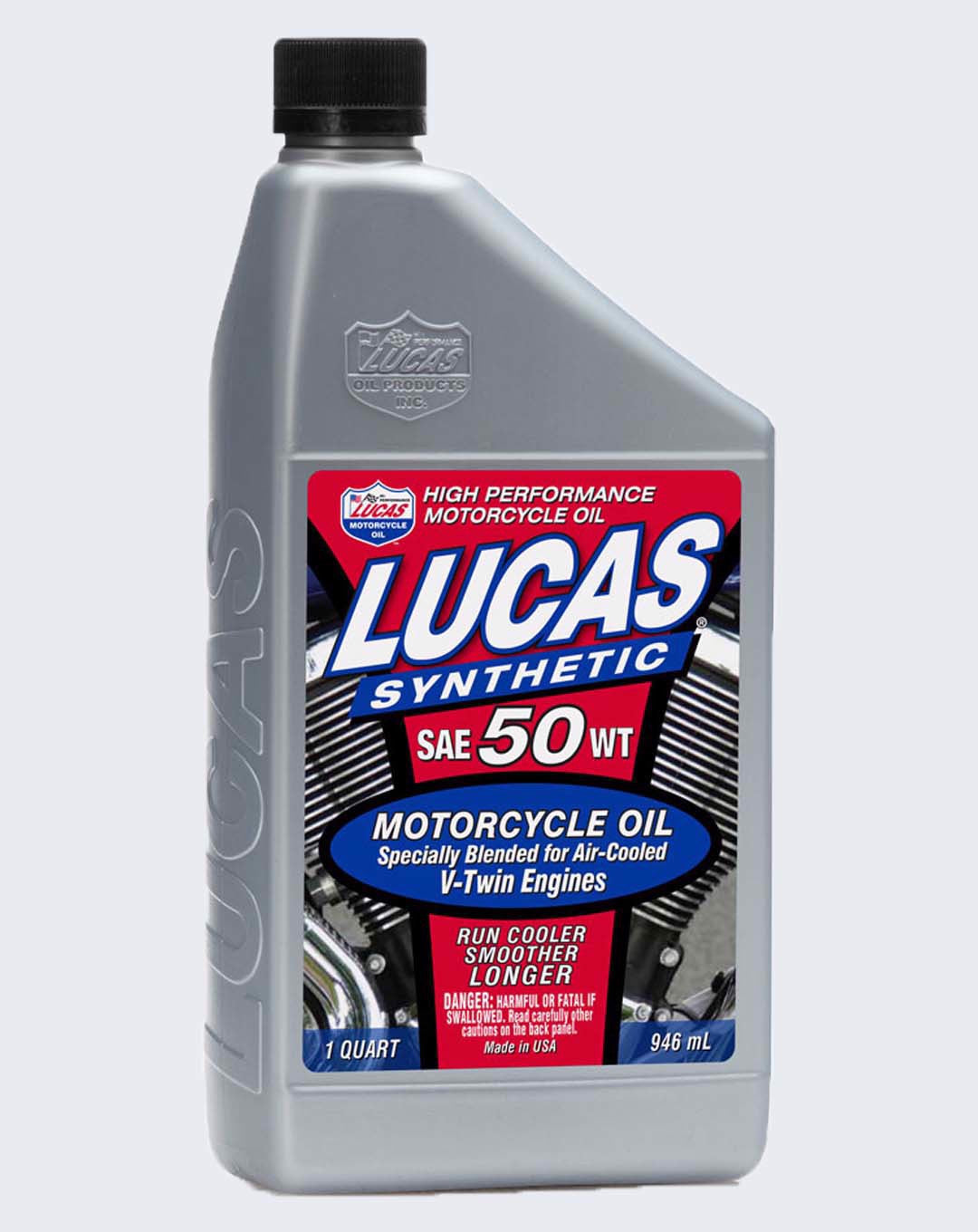 LUCAS OIL - Synthetic SAE 50 WT Motorcycle V-Twin Oil  1 Quart - 10765