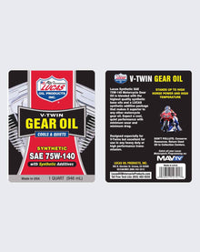 LUCAS OIL - Synthetic SAE 75W-140 V-Twin Gear Oil 1 Quart -10791