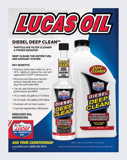 LUCAS OIL-DIESEL DEEP CLEAN FUEL SYSTEM CLEANER 16 OZ - 10872