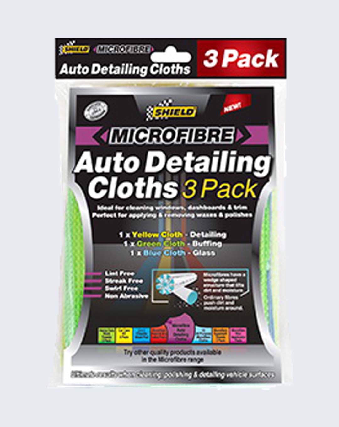 SHIELD MICROFIBRE AUTO DETAILING CLOTHES SH163