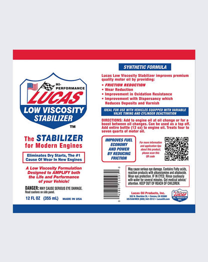 Lucas Oil Low Viscosity Stabilizer 12oz 11097