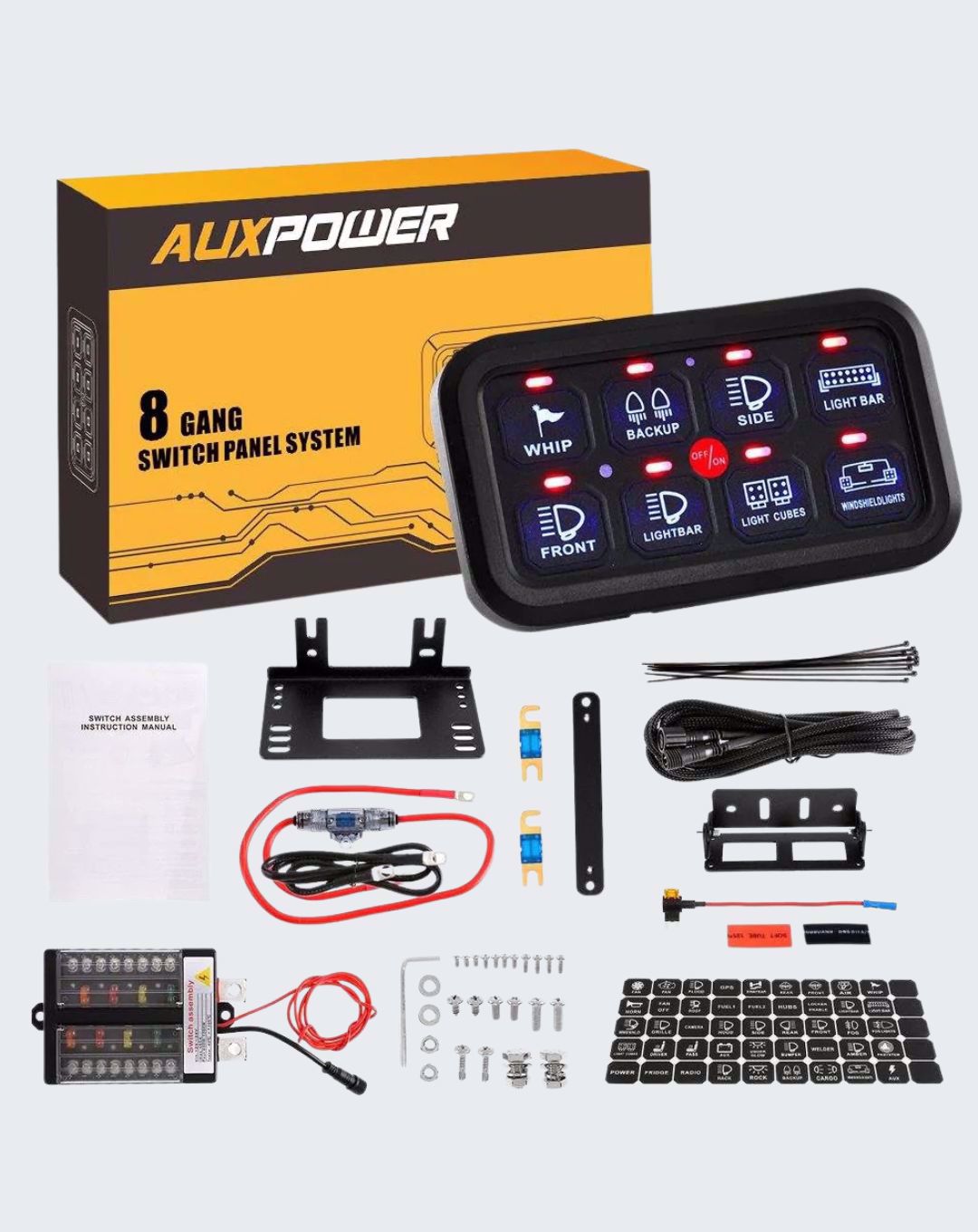 Auxbeam 8-Gang LED Switch Panel Kit – Universal Automatic