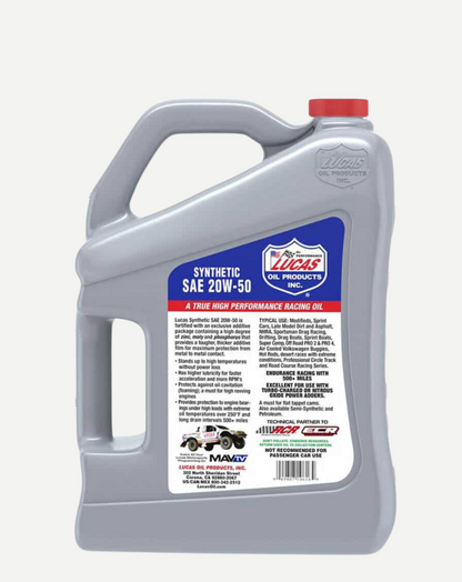 LUCAS OIL- SYNTHETIC SAE 20W-50 MOTOR OIL 20 LTR