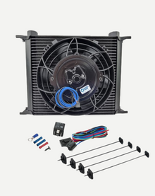 DAVIES CRAIG 608 Universal Engine/Transmission Oil Cooler(50mm) 30-Row AN10 & 8Fan Combo (12V)